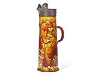 A Wedgwood Harry Barnard Tankard Pitcher with Silver Mounts