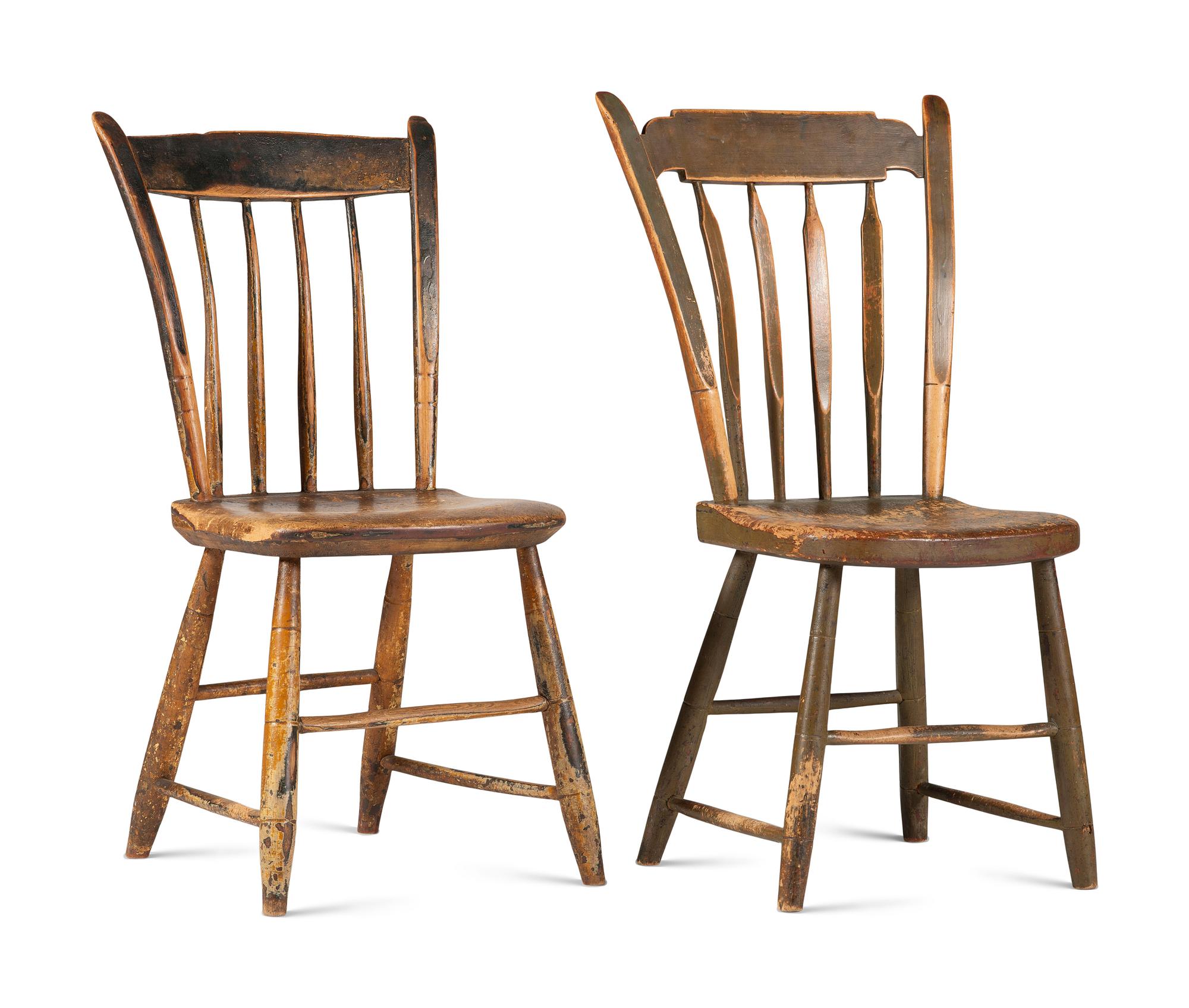 Two Painted Comb-Back Side Chairs