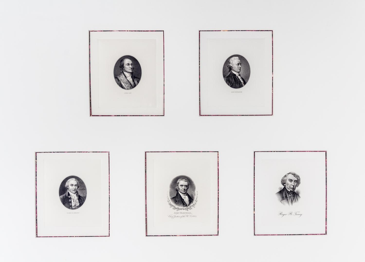(SUPREME COURT) 13 engraved portraits of Supreme Court Justices.
