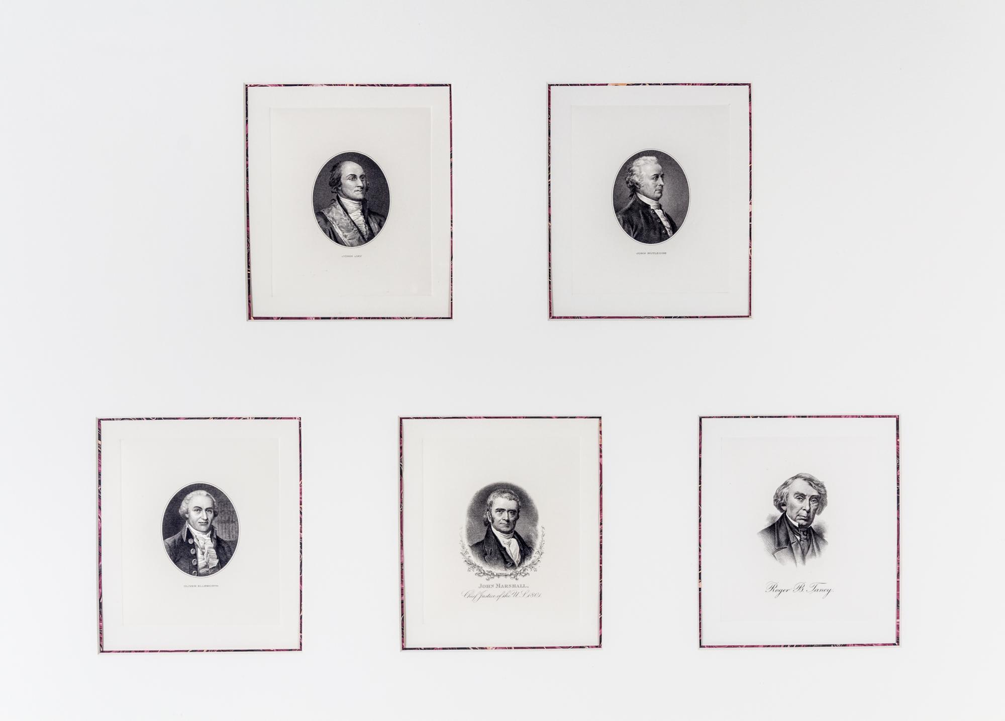 (SUPREME COURT) 13 engraved portraits of Supreme Court Justices.