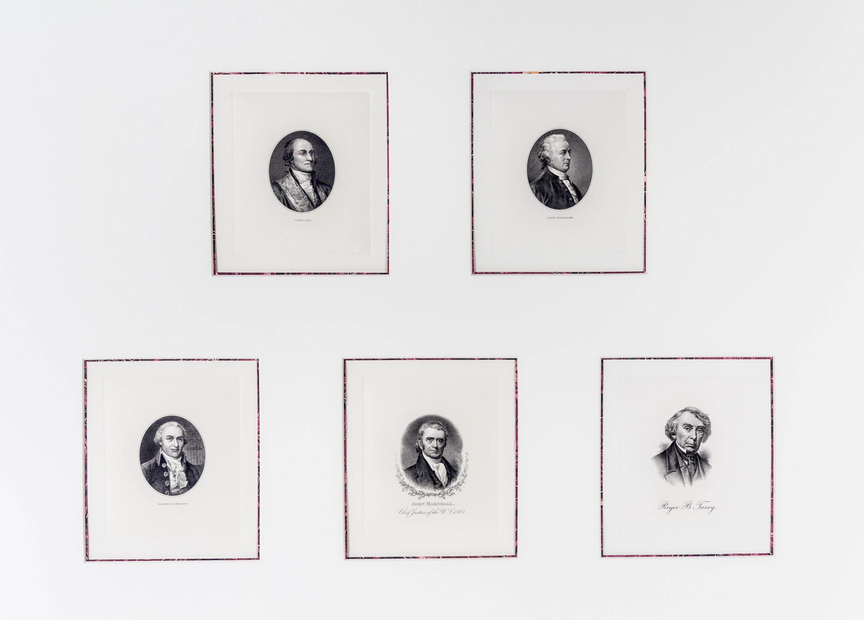 (SUPREME COURT) 13 engraved portraits of Supreme Court Justices.