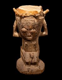 A Yoruba Wood and Hide Drum