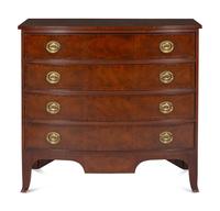 A Pair of Federal Style Mahogany Bow-Front Chests