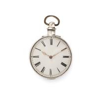 BRITISH, STERLING SILVER OPEN FACE POCKET WATCH