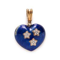 TINELLI, ENAMEL AND DIAMOND HEART PENDANT