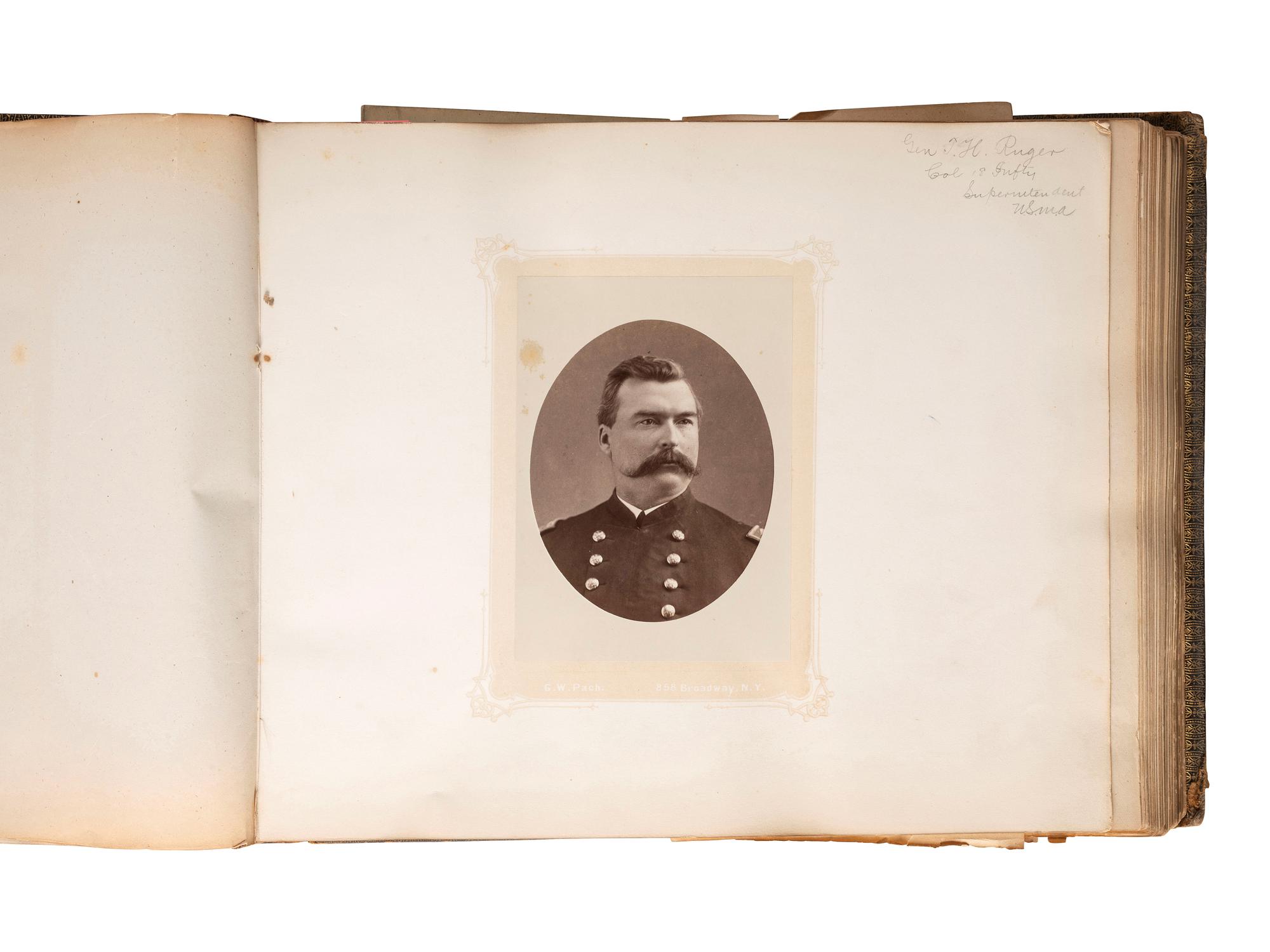 [LATE INDIAN WARS]. PACH, G.W. (1848-1904), photographer. US Military Academy year book for the Class of 1875, containing photographs of notable officers, professors, and cadets, incl. Little Bighorn casualty James G. Sturgis. New York: 1875.