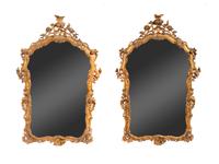 A Pair of Venetian Rococo Style Giltwood Mirrors — 19TH CENTURY