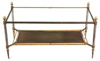 A Maison Ramsey Bronze and Glass Coffee Table Height 19 1/4 x width 36 1/2 x depth 19 inches. — MID 20TH CENTURY