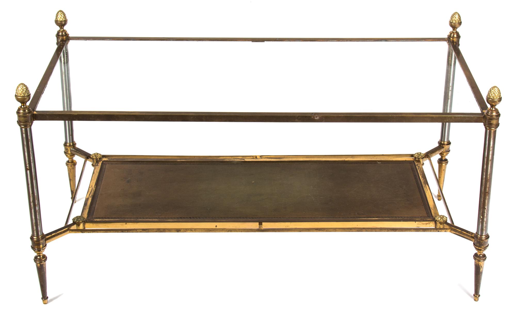 A Maison Ramsey Bronze and Glass Coffee Table Height 19 1/4 x width 36 1/2 x depth 19 inches. — MID 20TH CENTURY