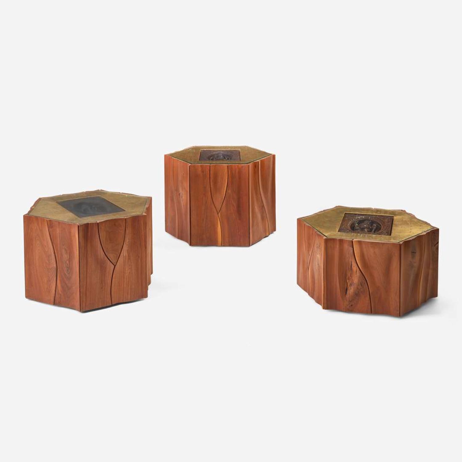 Phillip Lloyd Powell (American, 1919-2008) Set of Three Occasional Tables, New Hope, Pennsylvania, 1976