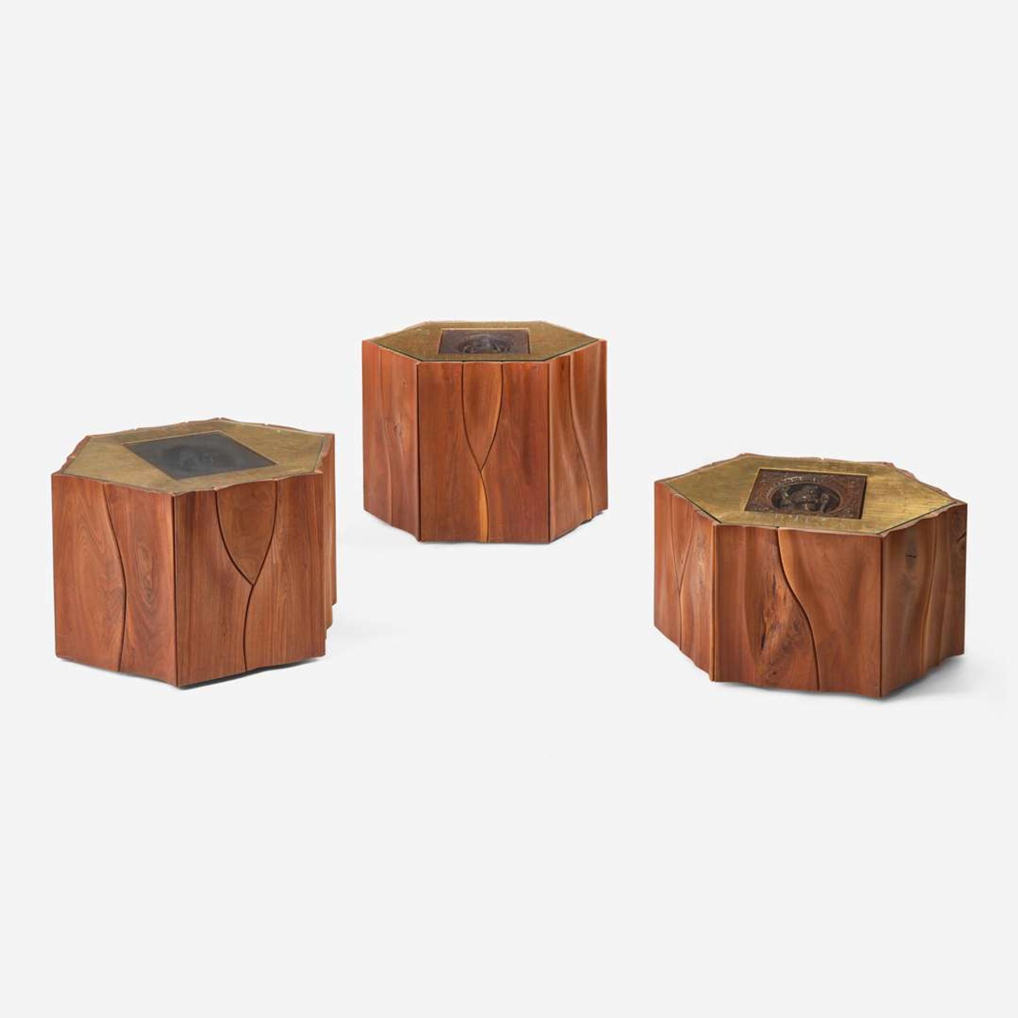 Phillip Lloyd Powell (American, 1919-2008) Set of Three Occasional Tables, New Hope, Pennsylvania, 1976