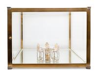 A Yossi Swed Judaica Partial Gilt Silver Dining Table Seder Plate and Vitrine