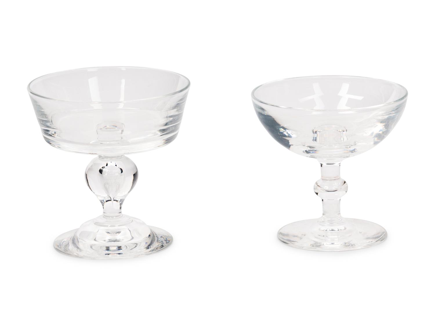 Two Sets of Steuben Coupe Glasses