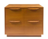 An American Walnut Low Cabinet, Baldwin Kingrey Height 24 5/8 x width 32 x depth 32 inches.