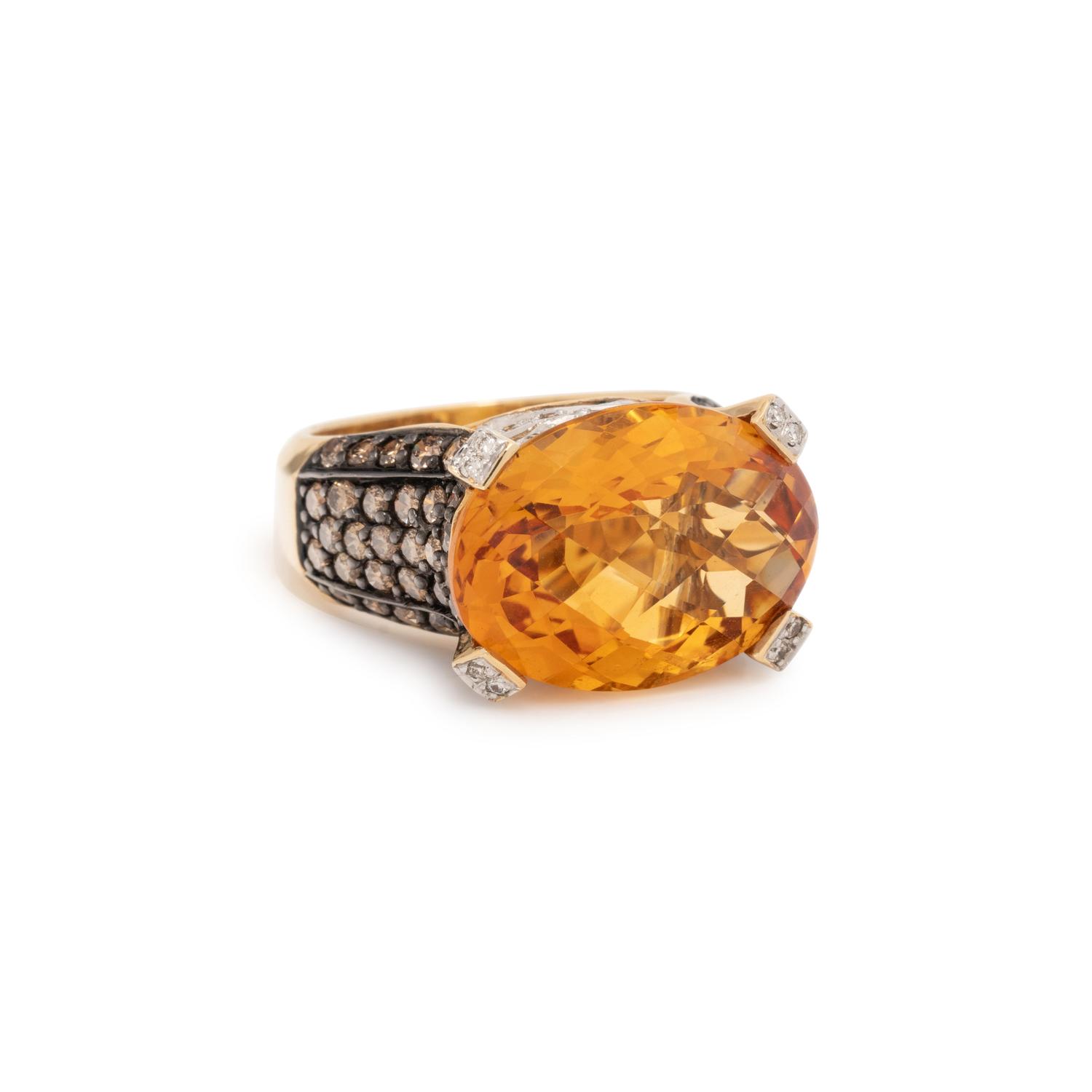 LE VIAN, CITRINE, DIAMOND AND COLORED DIAMOND RING