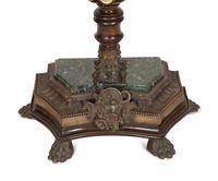 A Napoleon III Brass Mounted Table with Green Marble Inset Top and Base — 20th Century