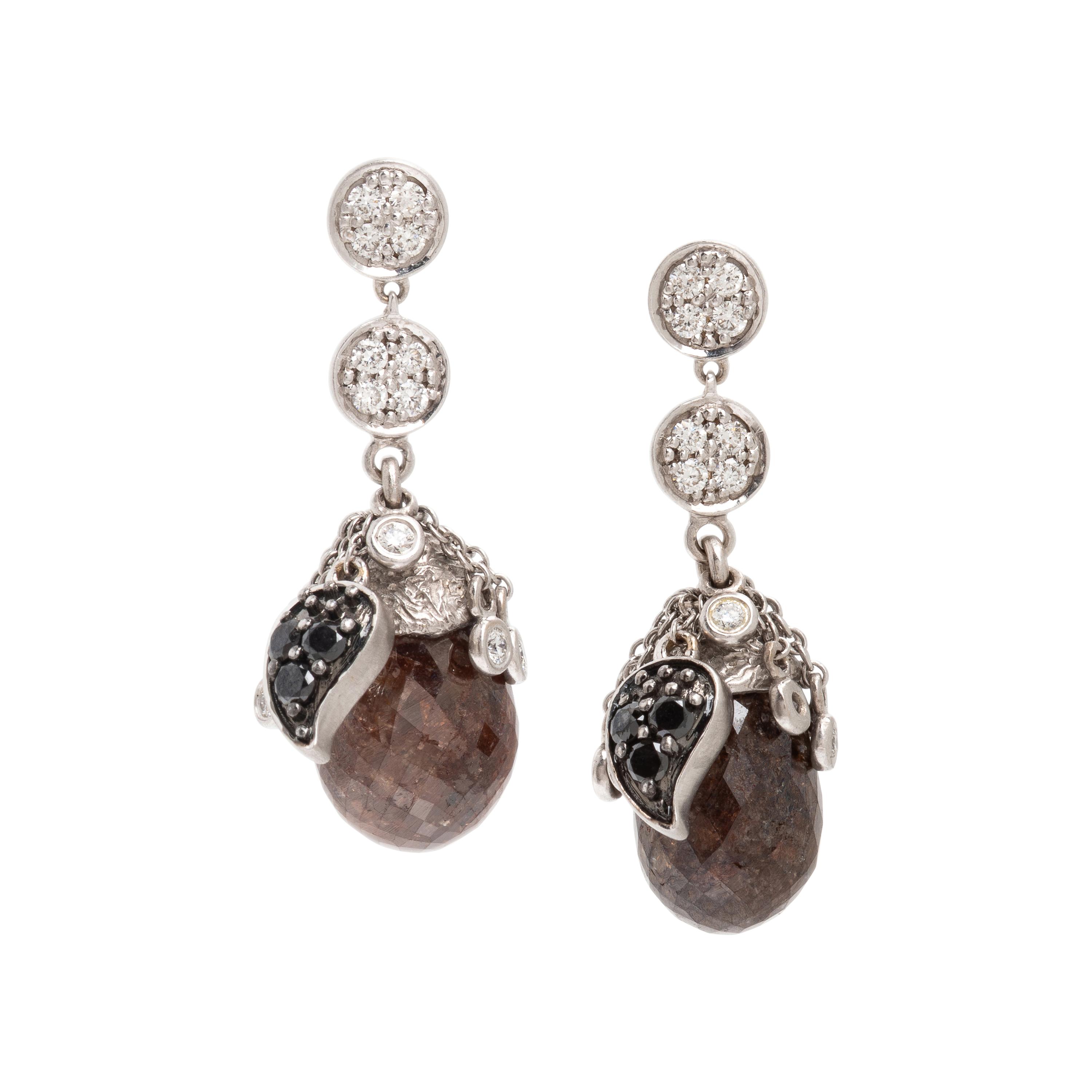 Coomi, Diamond, Colored Diamond, and White Gold Earrings