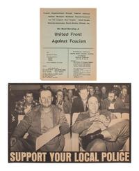 [CIVIL RIGHTS]. Support Your Local Police. [Los Angeles, CA]: ca 1965. [ With: ] Anti-Fascism flyer.