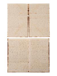 [CIVIL WAR]. A group of 4 letters written by Lieutenant Malcom Ammidon, Companies H & C, 34th Massachusetts, with Lincoln and slavery content.