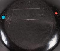 Black and Sienna Seed Jar, with Sgraffito Spiders and Turquoise Beads