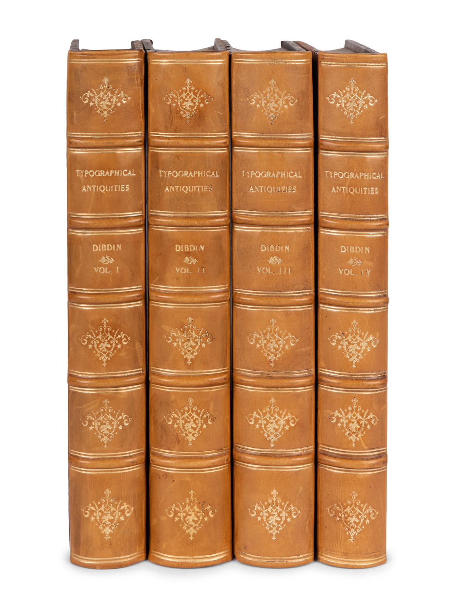 Dibdin, Thomas Frognall (1776-1847). Typographical Antiquities: or the History of Printing in England Scotland and Ireland . London: William Miller (vols. 1-2) John Murray (vol. 3) and Longman and others, 1810-1819.