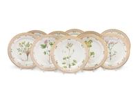 A Set of Ten Royal Copenhagen Flora Danica Porcelain Salad Plates
