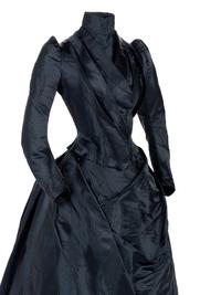 Two Silk Bustle Dresses, 1890s