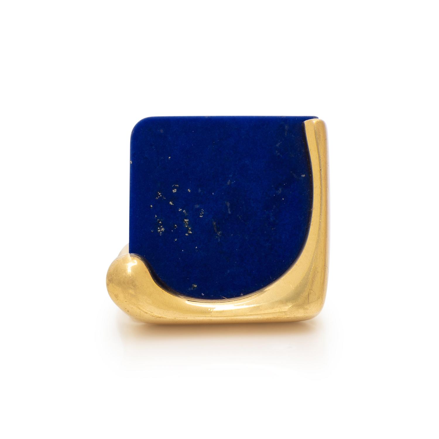 TIFFANY & CO., ELSA PERETTI, LAPIS LAZULI AND YELLOW GOLD 'SPLASH' RING