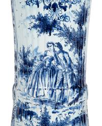 A Pair of Dutch Delft Trumpet-Form Fluted Vases — 19TH/20TH CENTURY