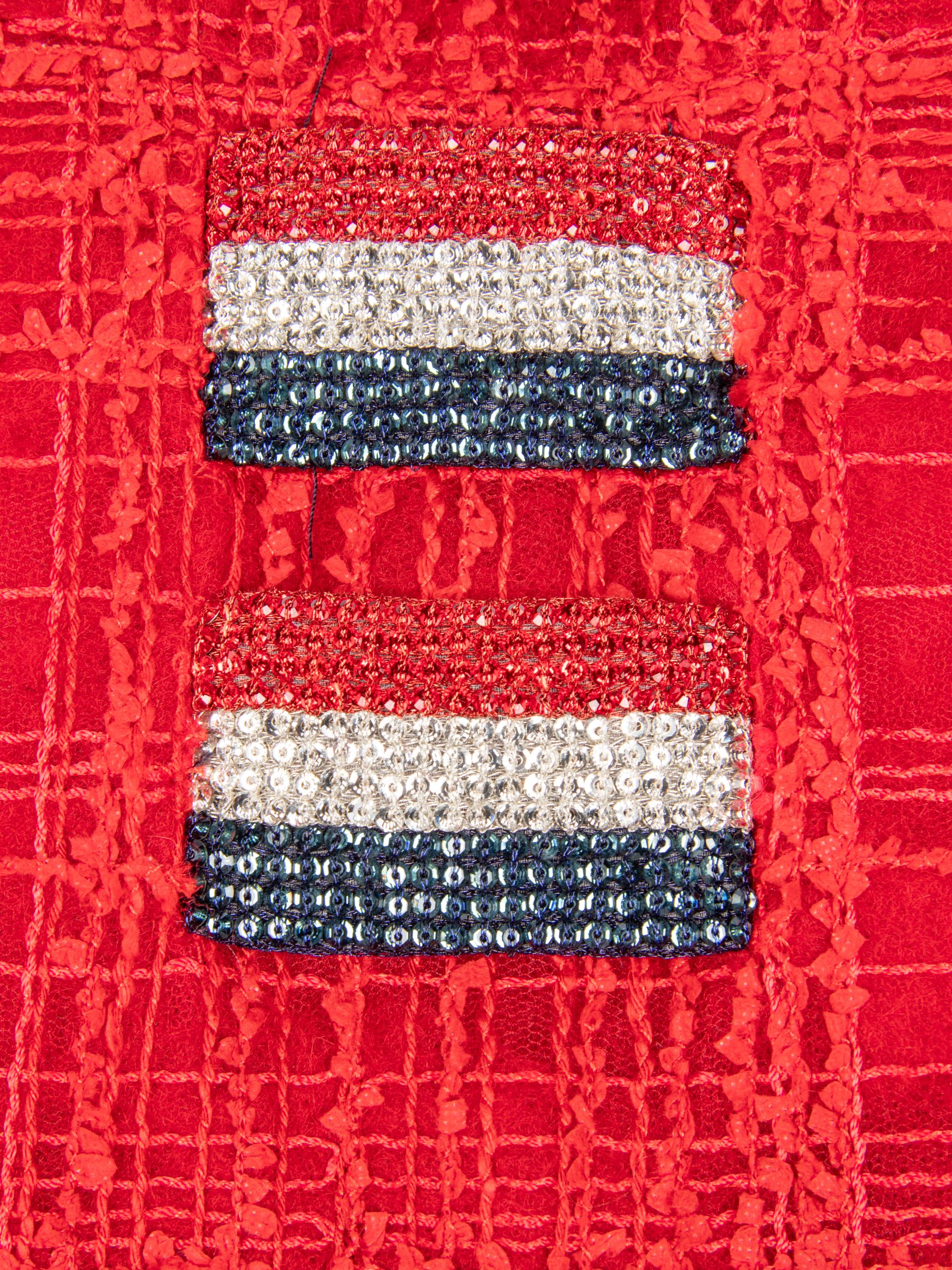 Thom Browne, Sculptural Red Tweed Jacket