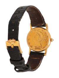 CORUM, 18K YELLOW GOLD US $5 COIN WRISTWATCH
