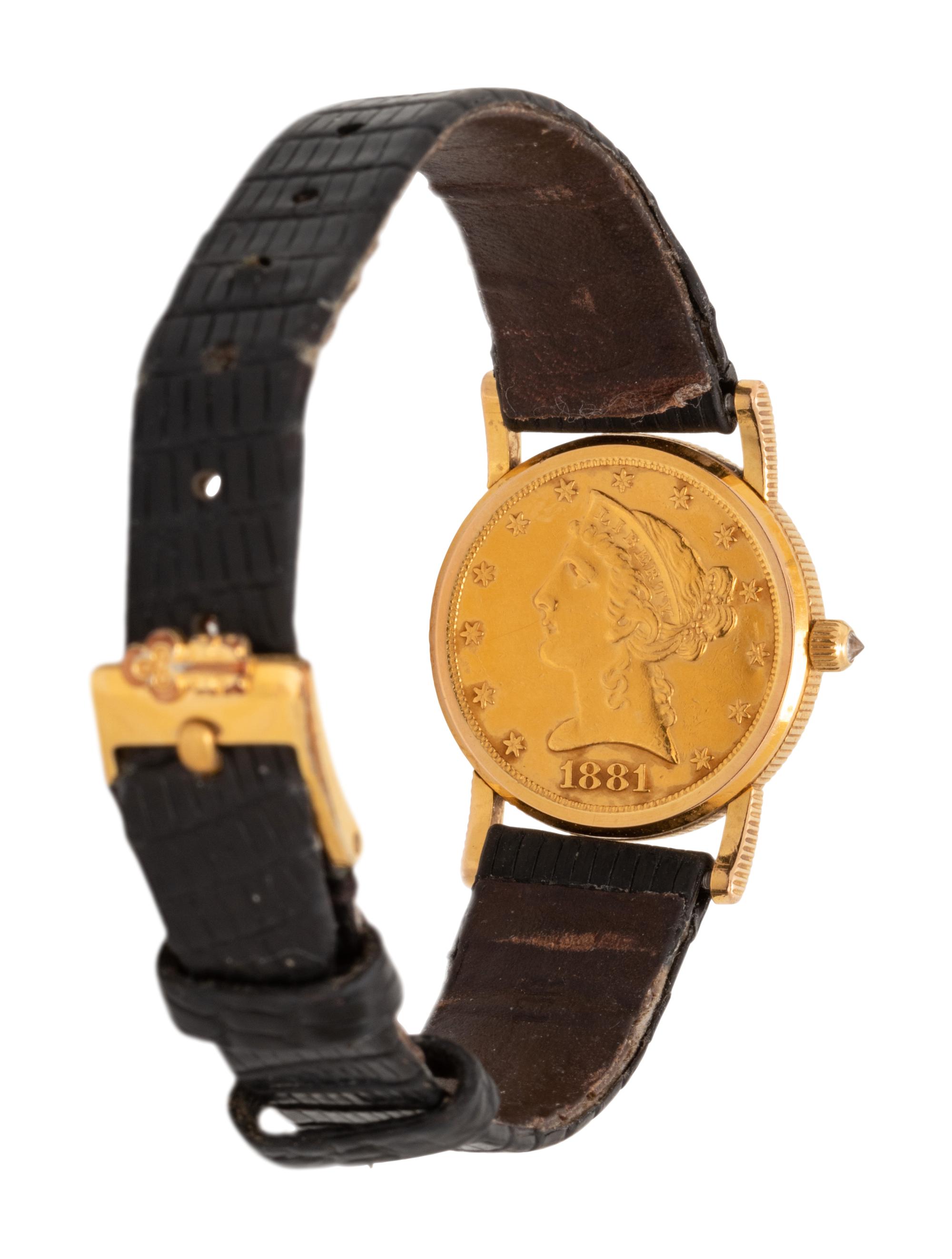 CORUM, 18K YELLOW GOLD US $5 COIN WRISTWATCH