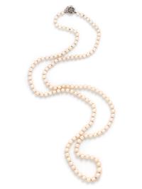 CULTURED PEARL AND DIAMOND NECKLACE