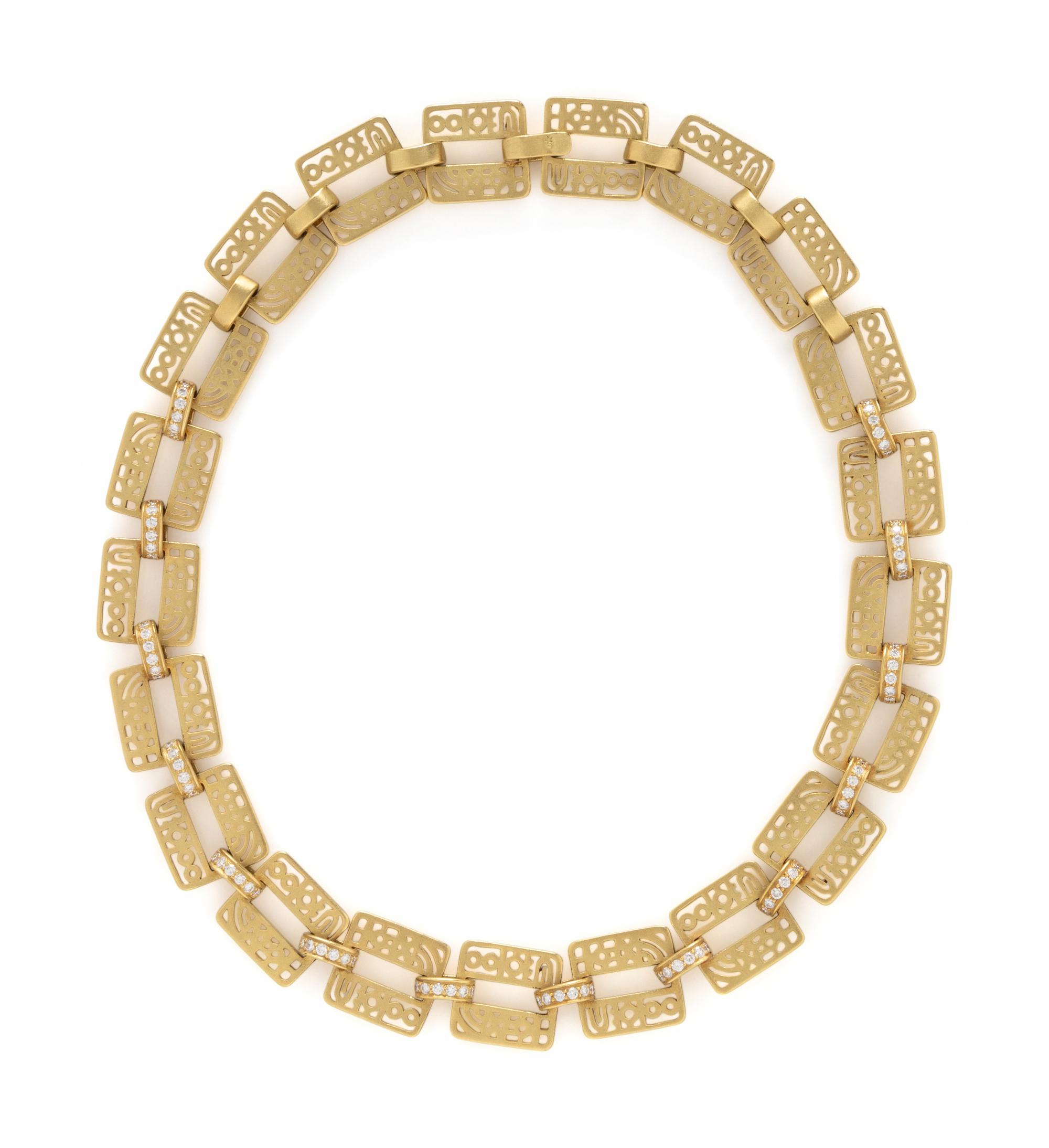 KIESELSTEIN-CORD, YELLOW GOLD AND DIAMOND NECKLACE