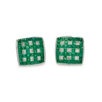 EMERALD AND DIAMOND CUFFLINKS