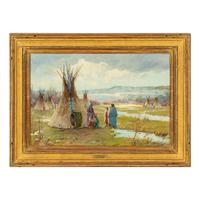 Joseph Henry Sharp (American, 1859-1953) — Sunburst Crow Reservation