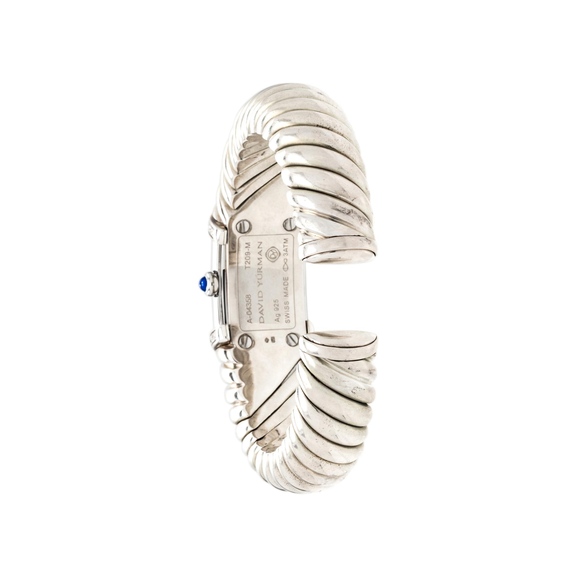 DAVID YURMAN, STERLING SILVER 'WAVERLY' WRISTWATCH