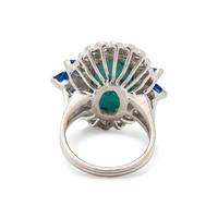 TURQUOISE, SAPPHIRE AND DIAMOND RING