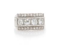 A 14 Karat White Gold and Diamond Ring, 3.80 dwts.