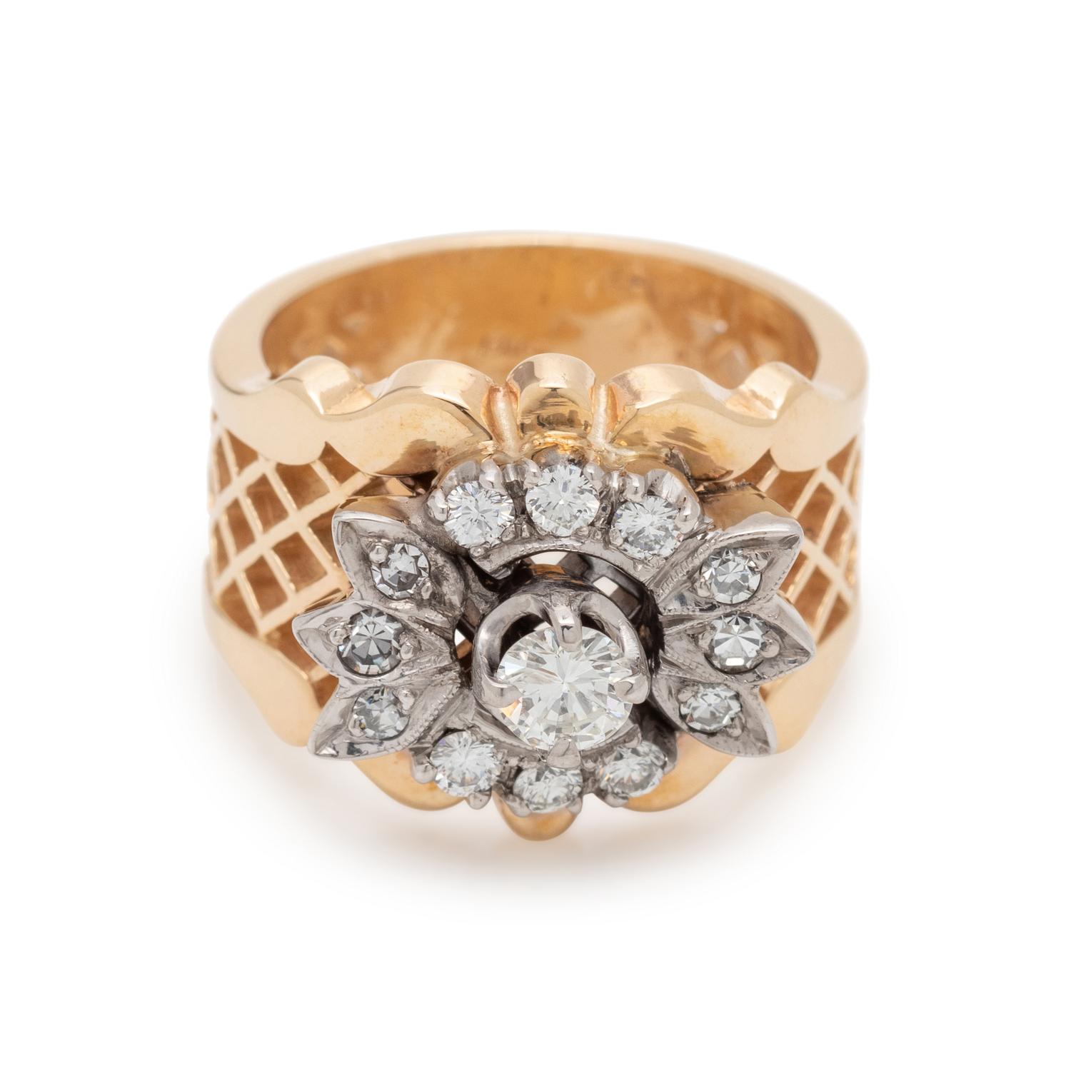 BICOLOR GOLD AND DIAMOND RING