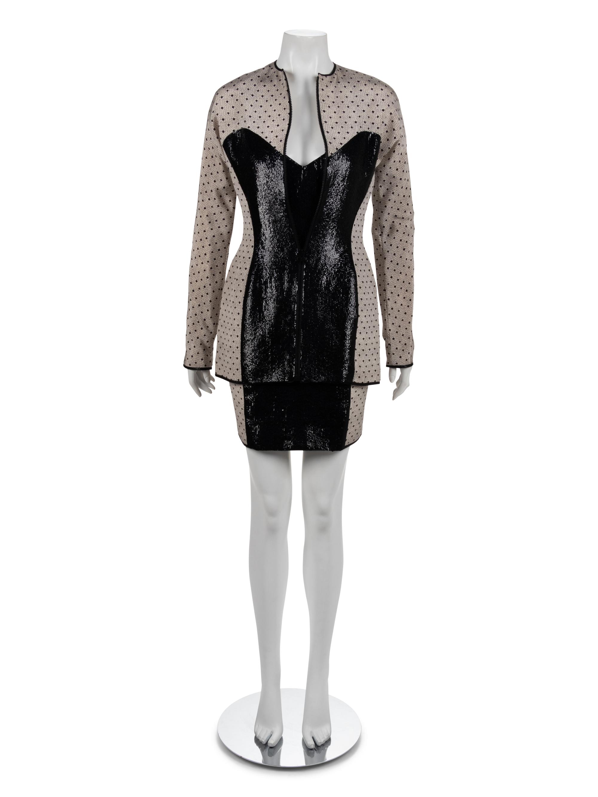 Geoffrey Beene Sequined Skirt Ensemble, 1980-90s