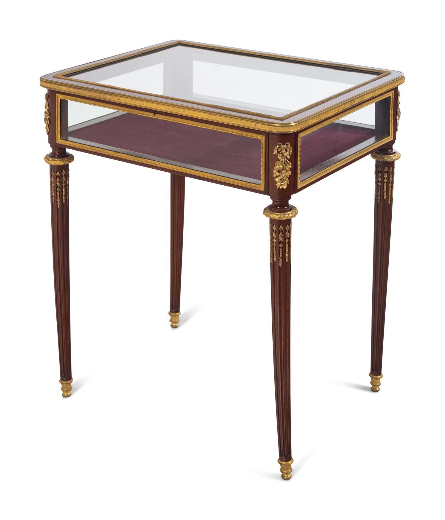 A Louis XVI Style Gilt Bronze Mounted Vitrine Table