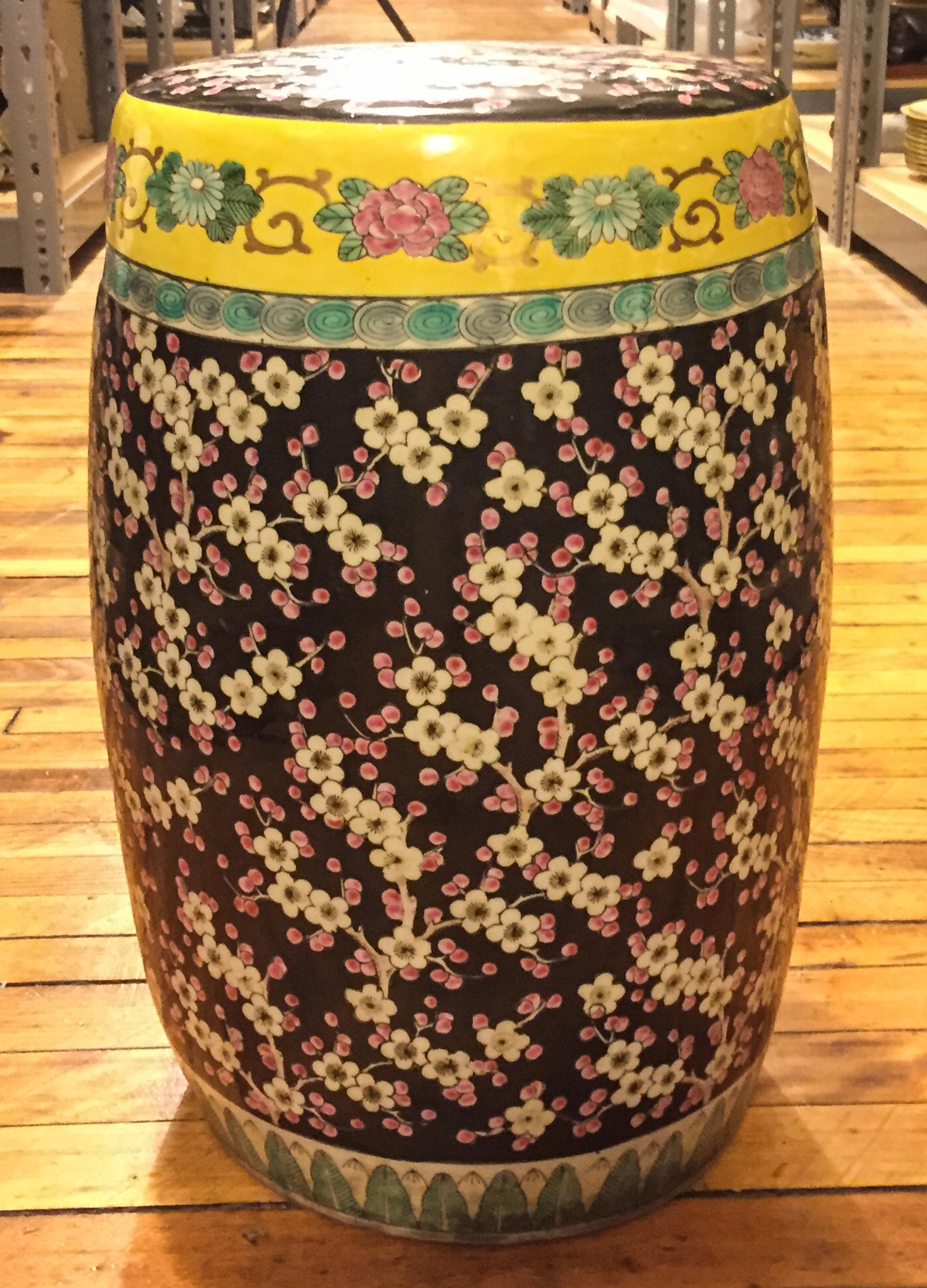 A Japanese Ceramic Garden Seat Height 18 inches.