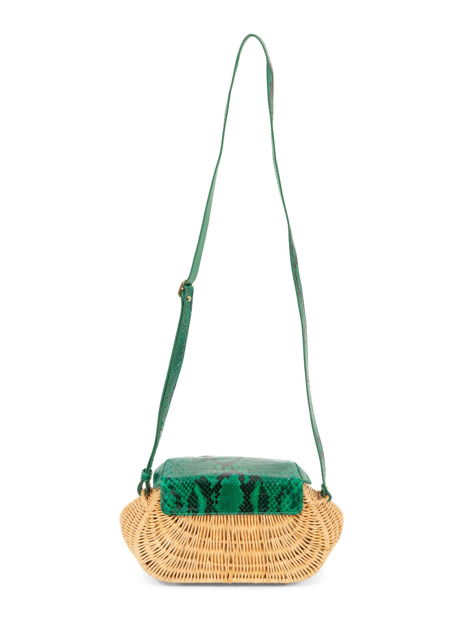 Jennifer Tattanelli Hand-Painted Python Skin Flap Bag