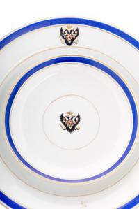 A Nicholas II Imperial Porcelain Factory Plate and Saucer
