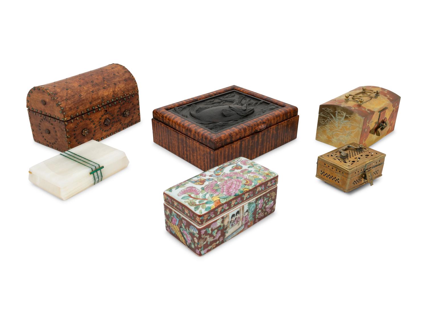 Six Decorative Table Boxes