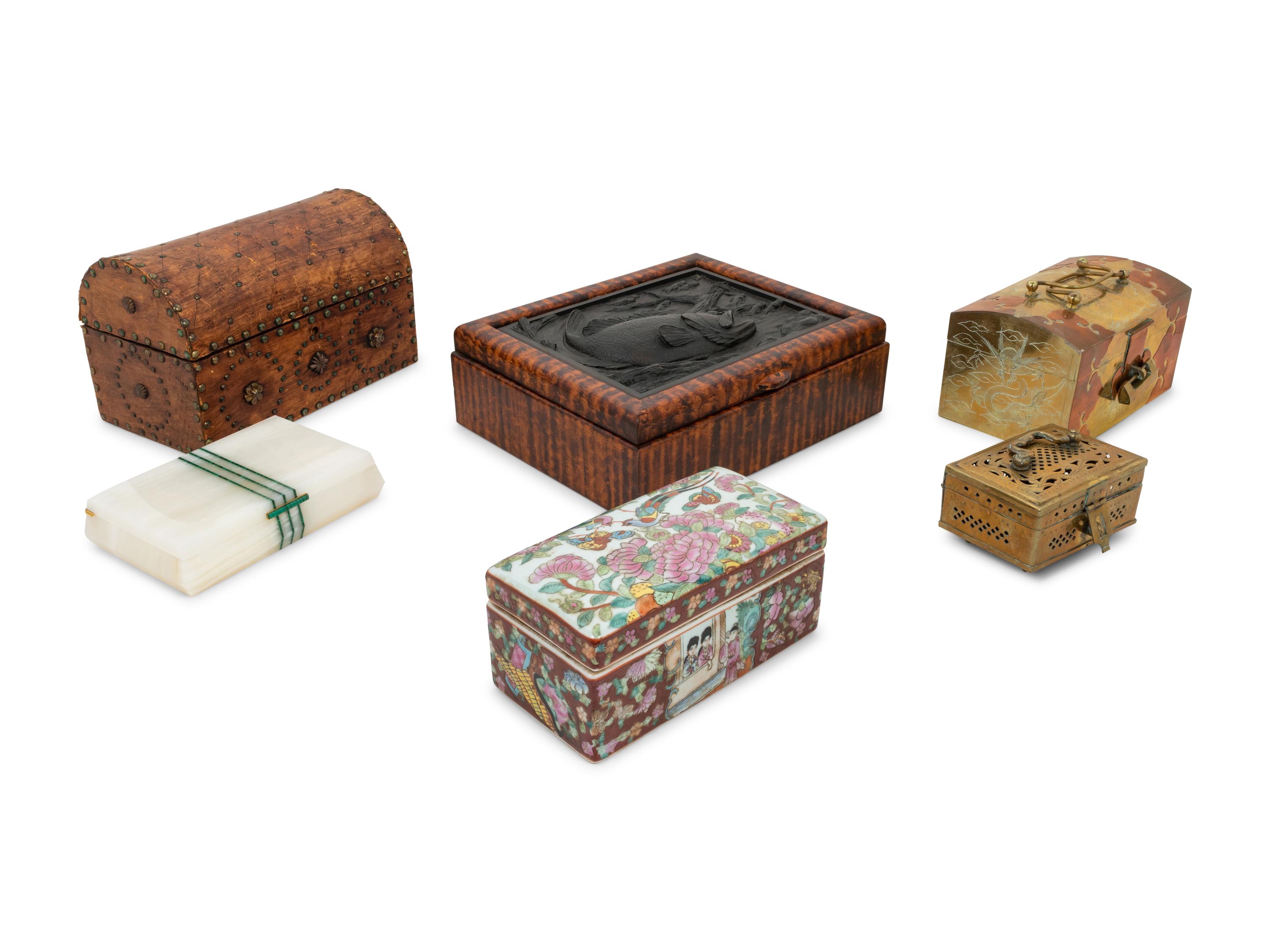 Six Decorative Table Boxes
