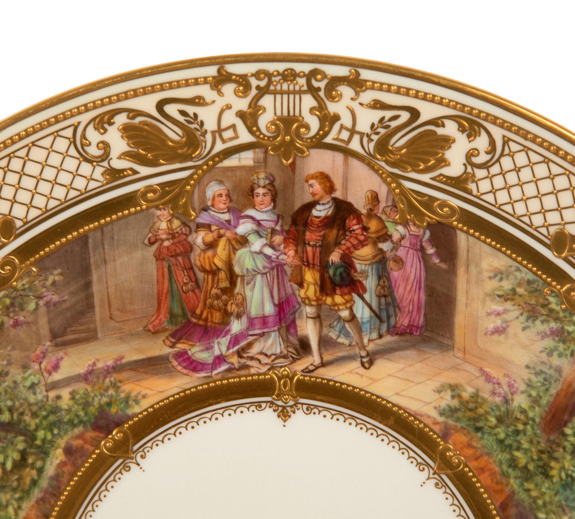 Eight Dresden Ambrosius Lamm Porcelain Opera Cabinet Plates