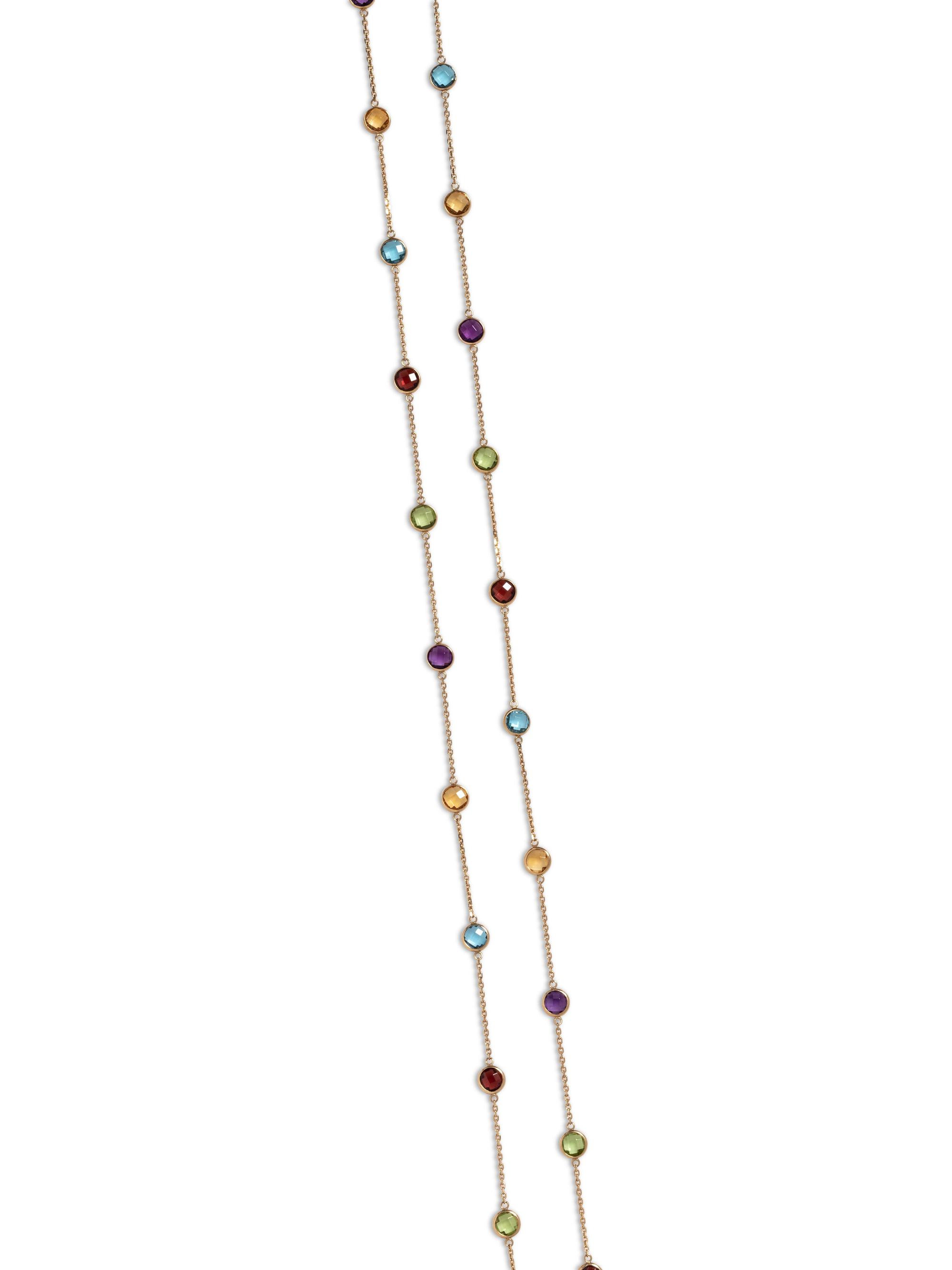 EFFY, YELLOW GOLD AND MULTIGEM LONGCHAIN NECKLACE