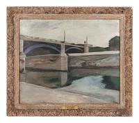 Bridge at Charenton and La Concorde , a pair of paintings Jacques Mauny (French, 1893-1962) and Emile Bouneau (French, 1902-1970)